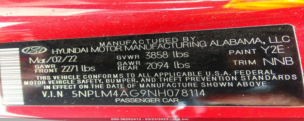 5NPLM4AG9NH078114 2022 HYUNDAI ELANTRA photo no. 9
