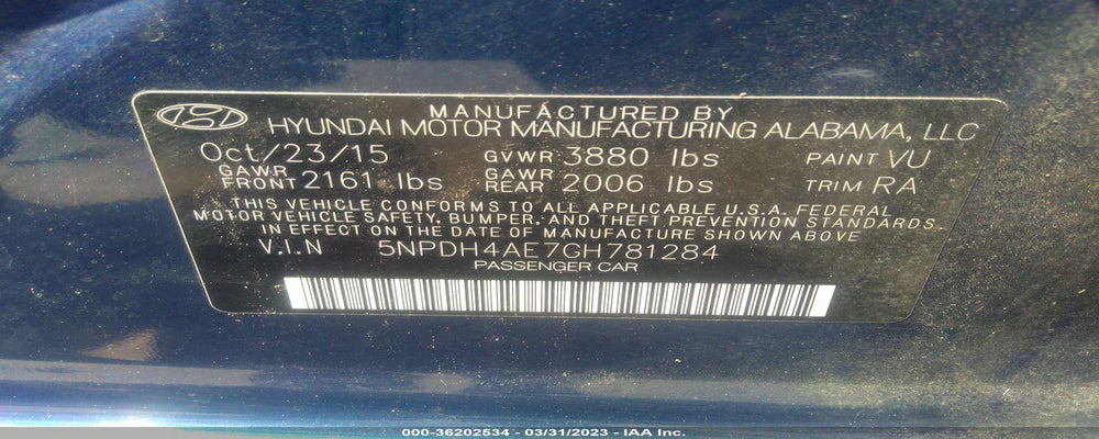 5NPDH4AE7GH781284 2016 HYUNDAI ELANTRA photo no. 9