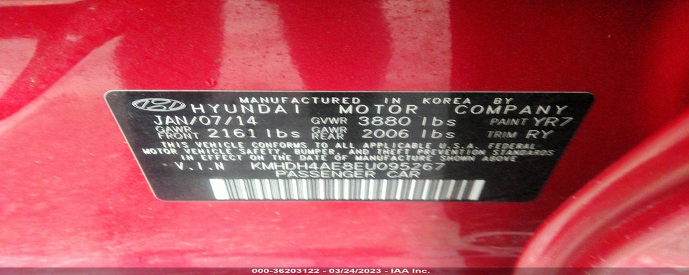 KMHDH4AE8EU095267 2014 HYUNDAI ELANTRA photo no. 9