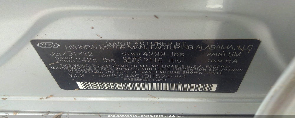 5NPEC4AC1DH574094 2013 HYUNDAI SONATA photo no. 9