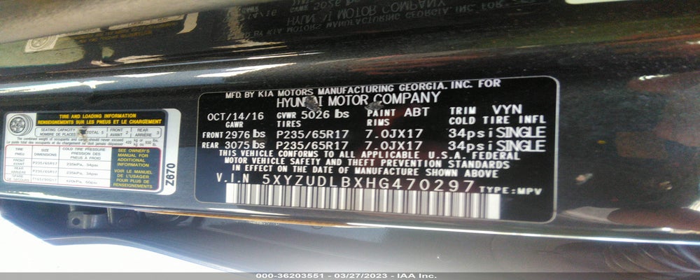 5XYZUDLBXHG470297 2017 HYUNDAI SANTA FE SPORT photo no. 9