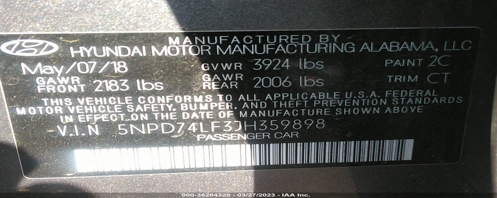 5NPD74LF3JH359898 2018 HYUNDAI ELANTRA photo no. 9
