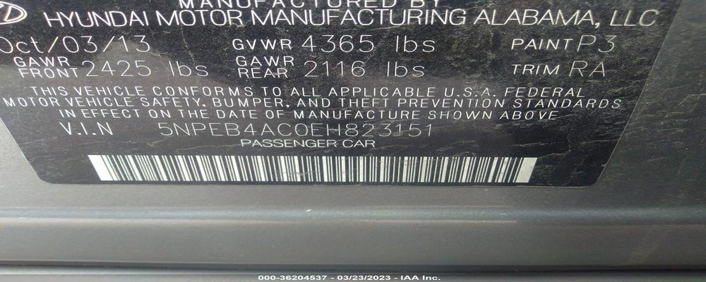 5NPEB4AC0EH823151 2014 HYUNDAI SONATA photo no. 9