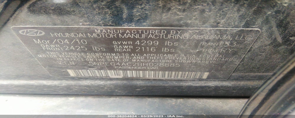 5NPEC4AC2BH028885 2011 HYUNDAI SONATA photo no. 9