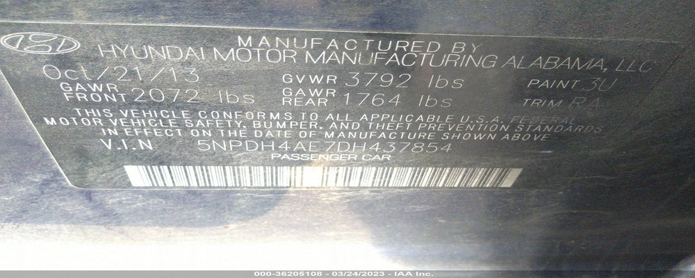 5NPDH4AE7DH437854 2013 HYUNDAI ELANTRA photo no. 9