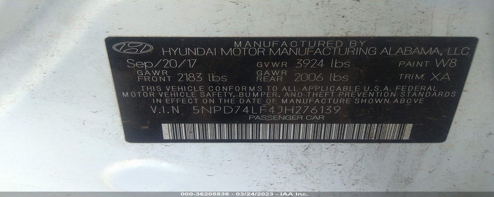 5NPD74LF4JH276139 2018 HYUNDAI ELANTRA photo no. 9