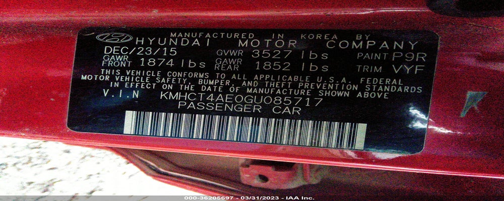 KMHCT4AE0GU085717 2016 HYUNDAI ACCENT photo no. 9