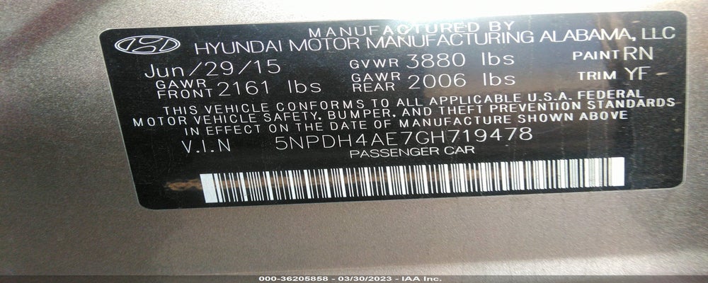 5NPDH4AE7GH719478 2016 HYUNDAI ELANTRA photo no. 9