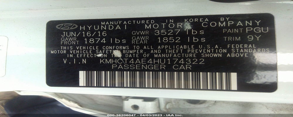 KMHCT4AE4HU174322 2017 HYUNDAI ACCENT photo no. 9