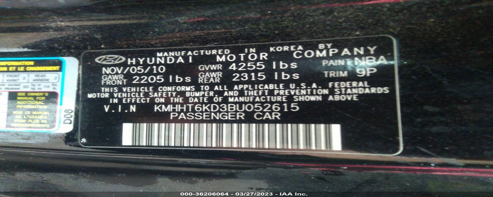 KMHHT6KD3BU052615 2011 HYUNDAI GENESIS COUPE photo no. 9