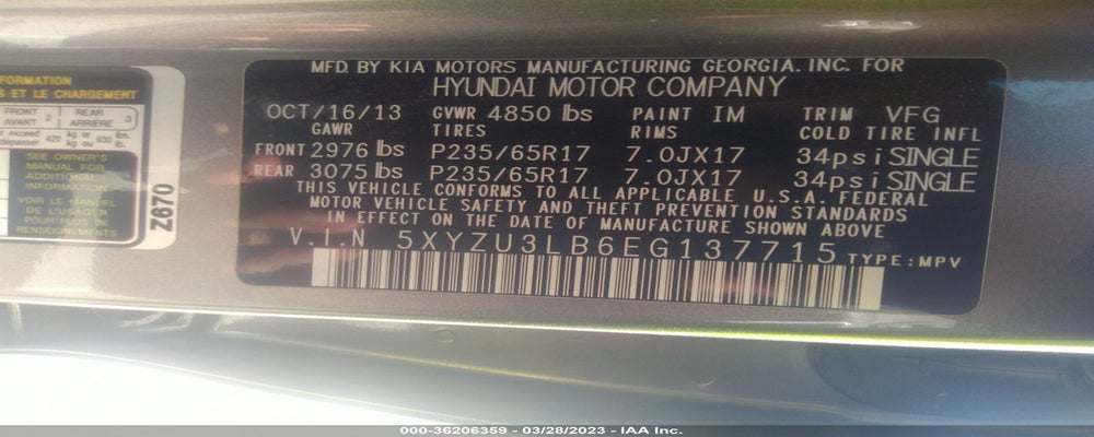 5XYZU3LB6EG137715 2014 HYUNDAI SANTA FE SPORT photo no. 9