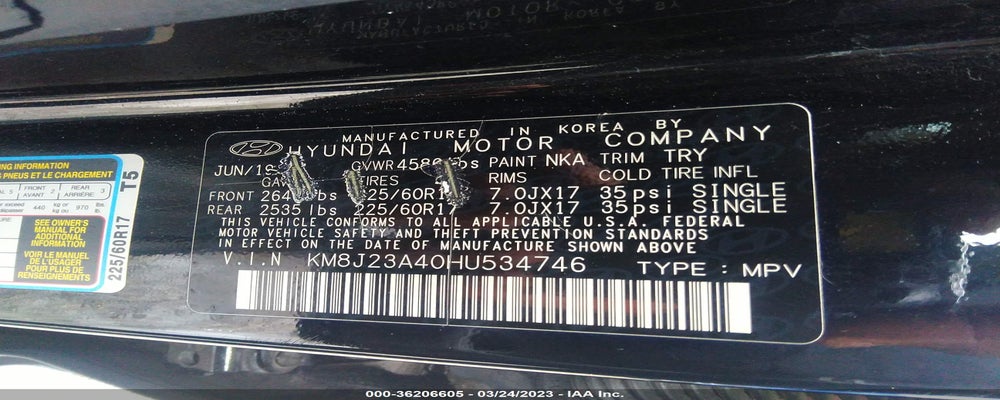 KM8J23A40HU534746 2017 HYUNDAI TUCSON photo no. 9