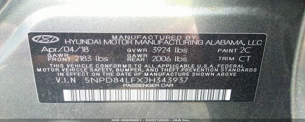 5NPD84LFXJH343937 2018 HYUNDAI ELANTRA photo no. 9