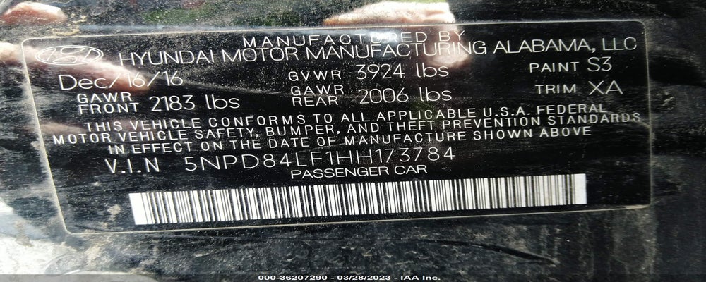 5NPD84LF1HH173784 2017 HYUNDAI ELANTRA photo no. 9