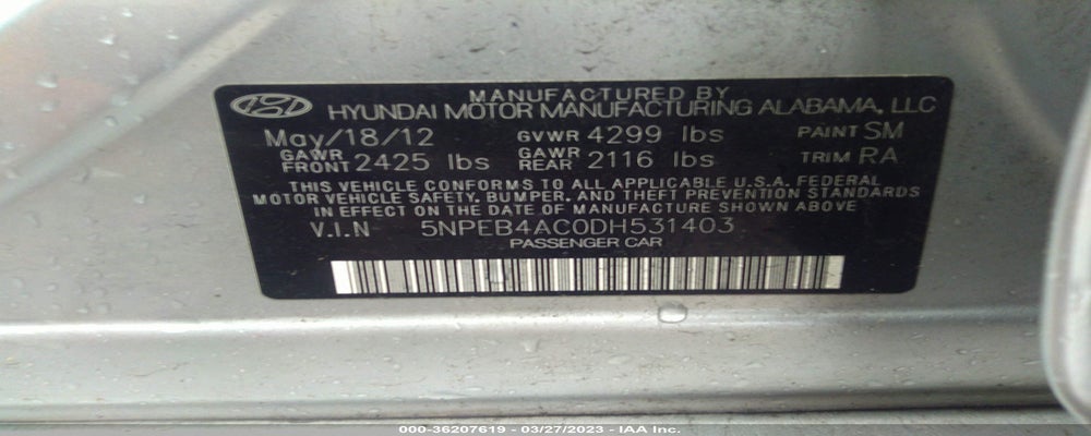 5NPEB4AC0DH531403 2013 HYUNDAI SONATA photo no. 9