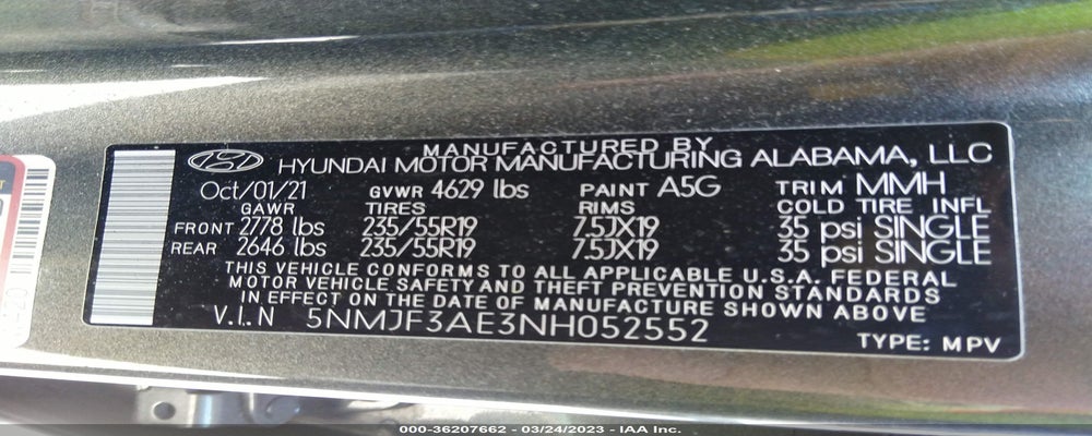 5NMJF3AE3NH052552 2022 HYUNDAI TUCSON photo no. 9