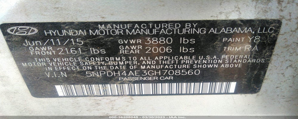 5NPDH4AE3GH708560 2016 HYUNDAI ELANTRA photo no. 9