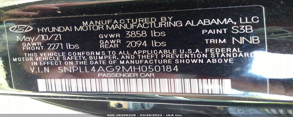 5NPLL4AG9MH050184 2021 HYUNDAI ELANTRA photo no. 9