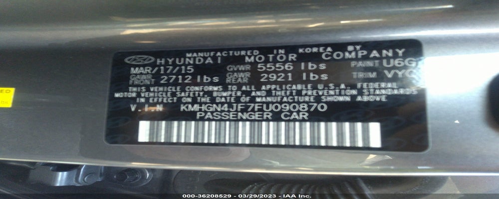 KMHGN4JF7FU090870 2015 HYUNDAI GENESIS photo no. 9