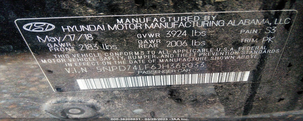 5NPD74LF6JH365033 2018 HYUNDAI ELANTRA photo no. 9