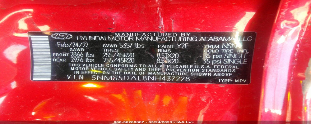 5NMS5DAL8NH437228 2022 HYUNDAI SANTA FE photo no. 9