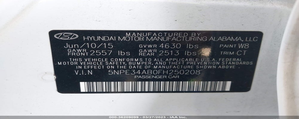 5NPE34AB0FH250208 2015 HYUNDAI SONATA photo no. 9