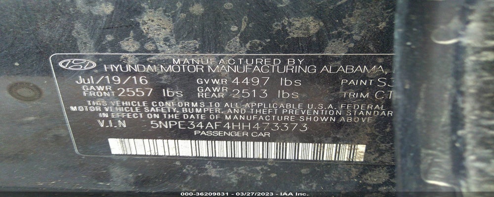 5NPE34AF4HH473373 2017 HYUNDAI SONATA photo no. 9