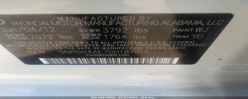 5NPDH4AE7DH187015 2013 HYUNDAI ELANTRA photo no. 9