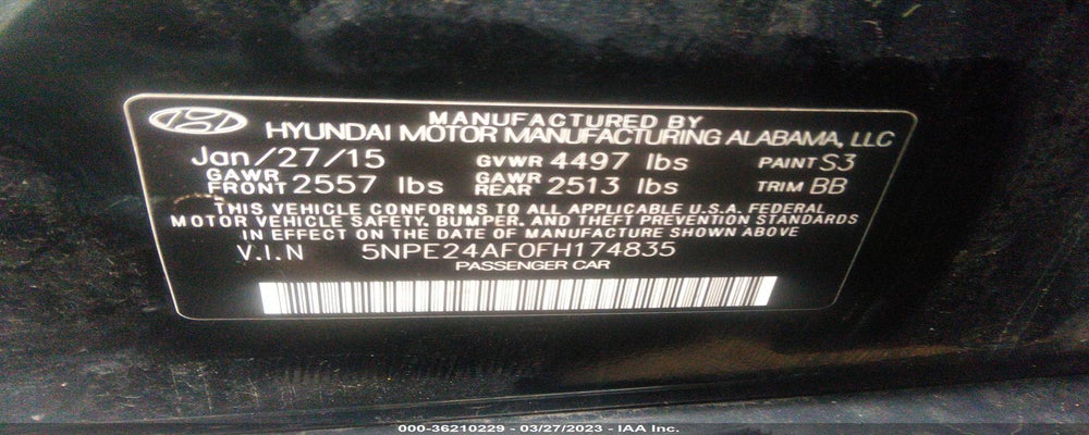 5NPE24AF0FH174835 2015 HYUNDAI SONATA photo no. 9