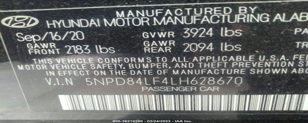 5NPD84LF4LH628670 2020 HYUNDAI ELANTRA photo no. 9