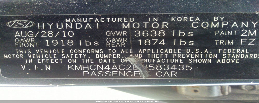 KMHCN4AC2BU583435 2011 HYUNDAI ACCENT photo no. 9