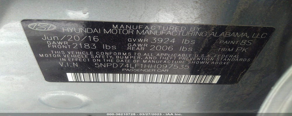 5NPD74LF1HH097535 2017 HYUNDAI ELANTRA photo no. 9
