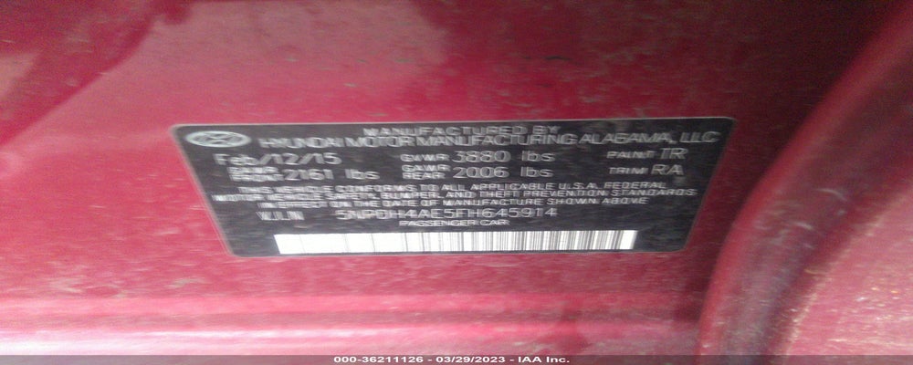 5NPDH4AE5FH645914 2015 HYUNDAI ELANTRA photo no. 9
