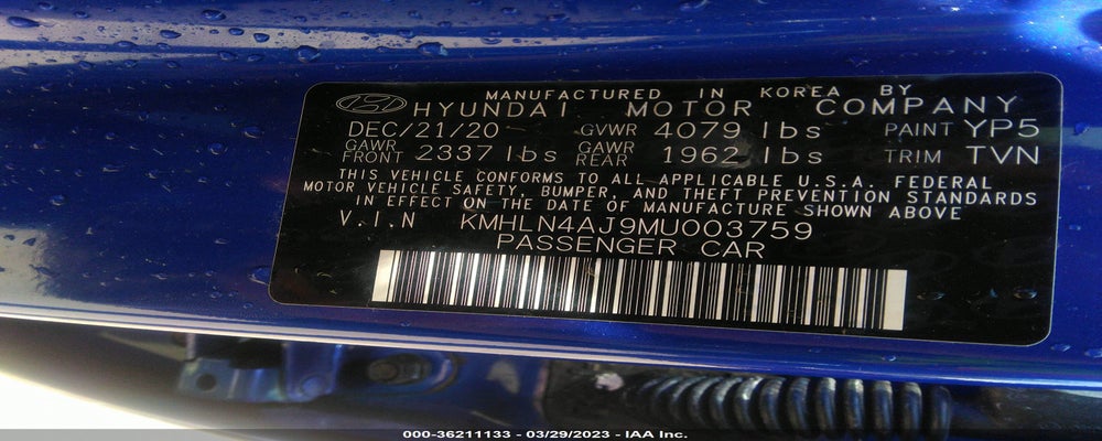 KMHLN4AJ9MU003759 2021 HYUNDAI ELANTRA HYBRID photo no. 9