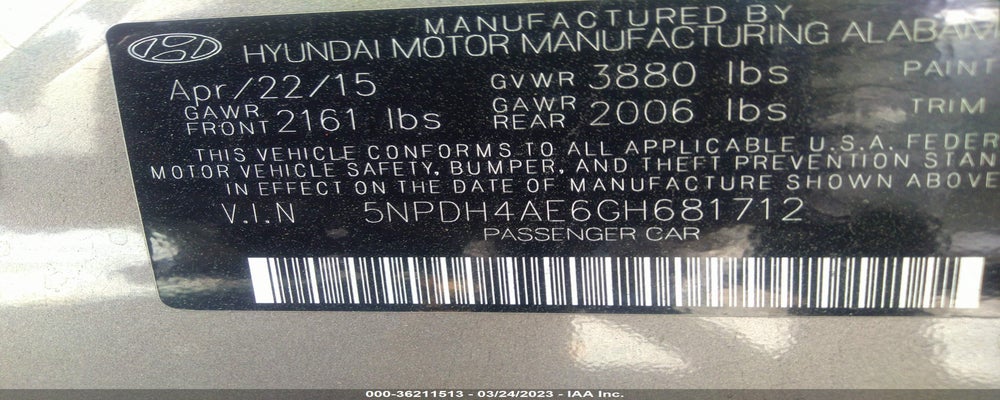 5NPDH4AE6GH681712 2016 HYUNDAI ELANTRA photo no. 9