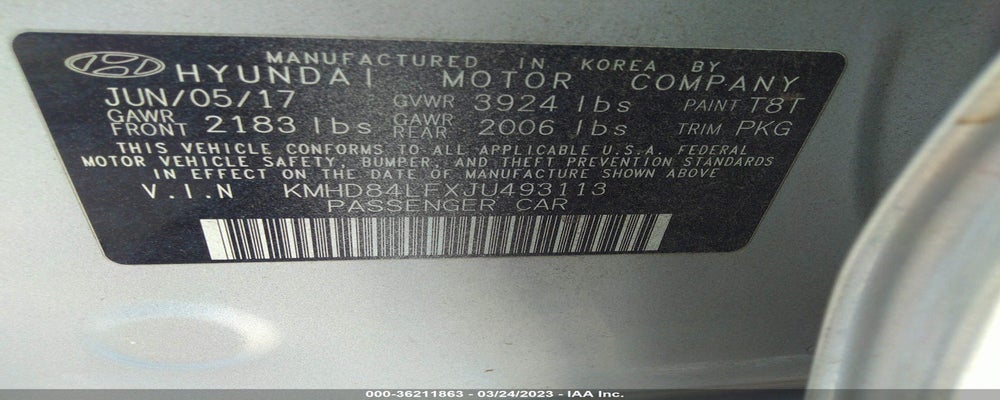 KMHD84LFXJU493113 2018 HYUNDAI ELANTRA photo no. 9