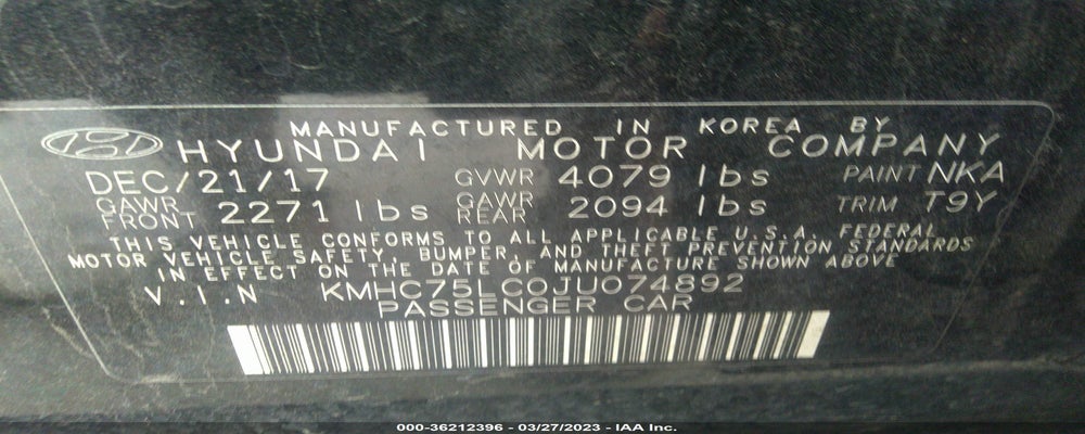 KMHC75LC0JU074892 2018 HYUNDAI IONIQ HYBRID photo no. 9