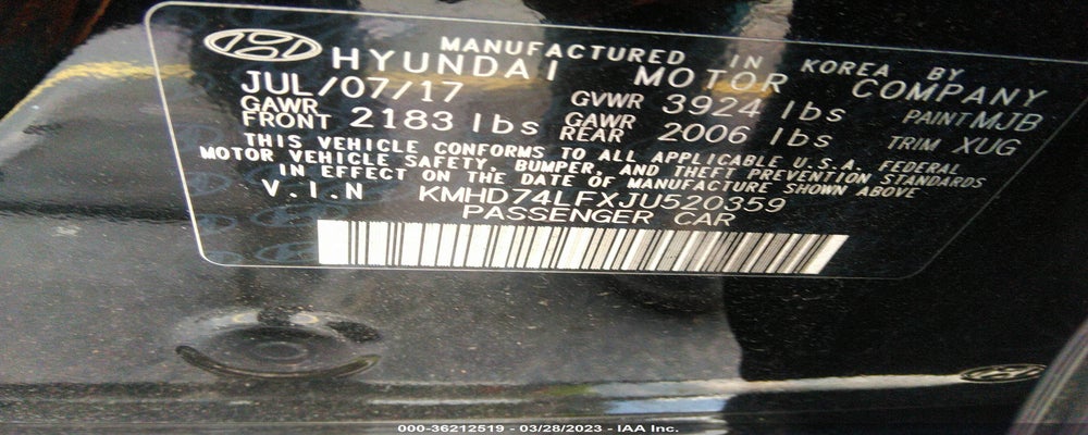 KMHD74LFXJU520359 2018 HYUNDAI ELANTRA photo no. 9