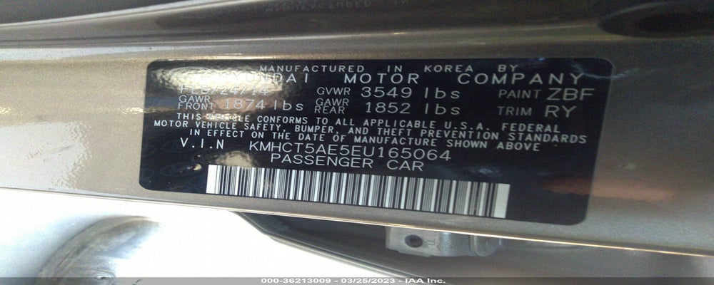 KMHCT5AE5EU165064 2014 HYUNDAI ACCENT photo no. 9