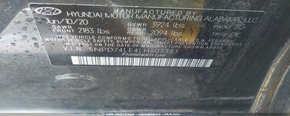 5NPD74LF4LH603383 2020 HYUNDAI ELANTRA photo no. 9