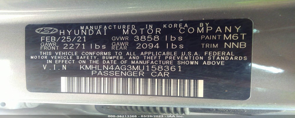 KMHLN4AG3MU158361 2021 HYUNDAI ELANTRA photo no. 9