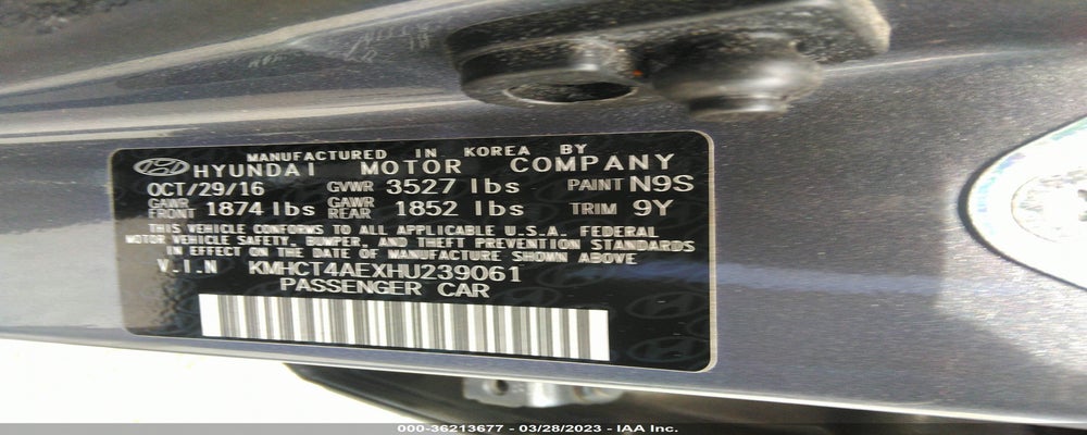 KMHCT4AEXHU239061 2017 HYUNDAI ACCENT photo no. 9