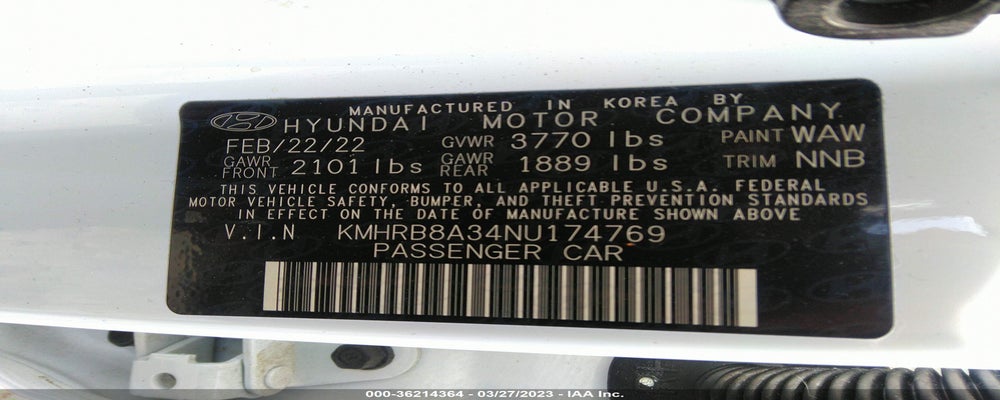 KMHRB8A34NU174769 2022 HYUNDAI VENUE photo no. 9
