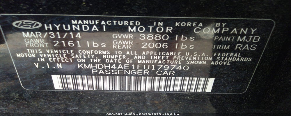 KMHDH4AE1EU179740 2014 HYUNDAI ELANTRA photo no. 9
