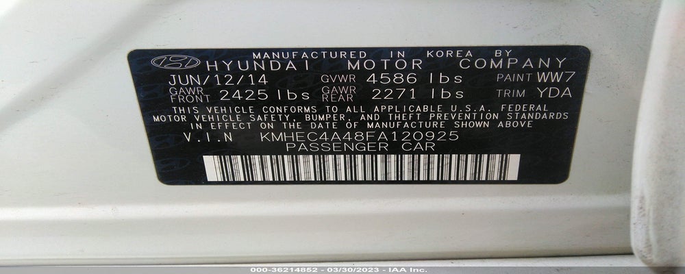 KMHEC4A48FA120925 2015 HYUNDAI SONATA HYBRID photo no. 9