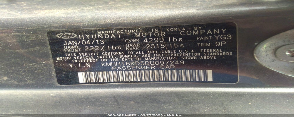 KMHHT6KD5DU097249 2013 HYUNDAI GENESIS COUPE photo no. 9