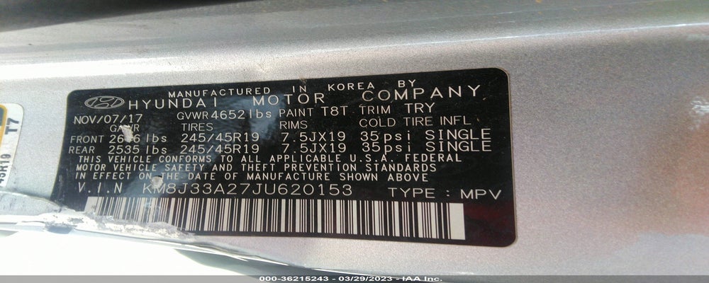 KM8J33A27JU620153 2018 HYUNDAI TUCSON photo no. 9