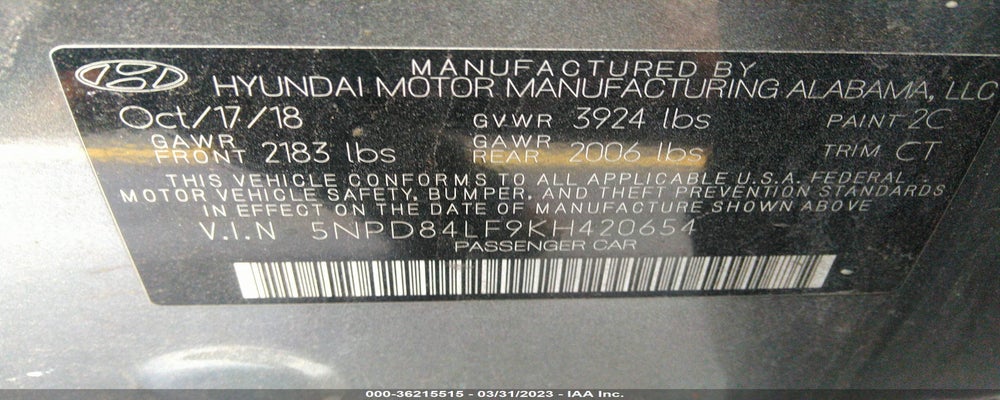 5NPD84LF9KH420654 2019 HYUNDAI ELANTRA photo no. 9