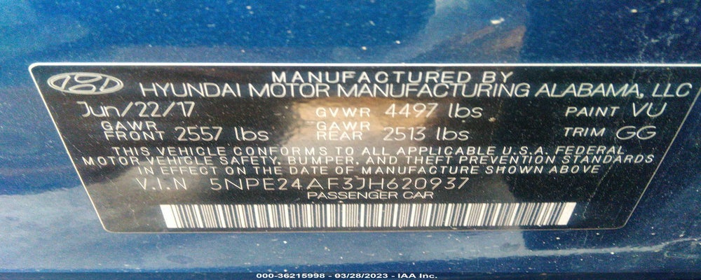 5NPE24AF3JH620937 2018 HYUNDAI SONATA photo no. 9