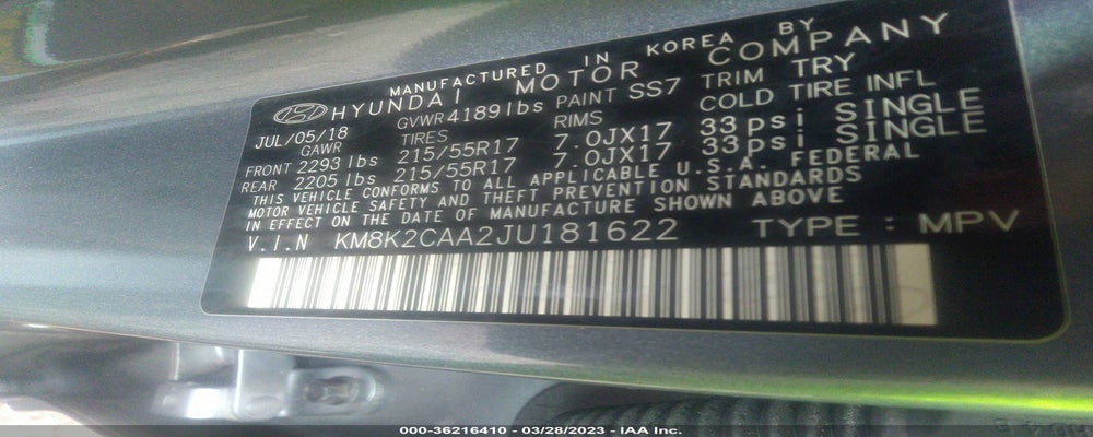 KM8K2CAA2JU181622 2018 HYUNDAI KONA photo no. 9
